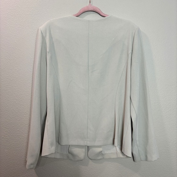 Danny & Nicole Women's 16 Beige Blazer Blouse Button Front Chic Classic Neutral - Picture 6 of 14